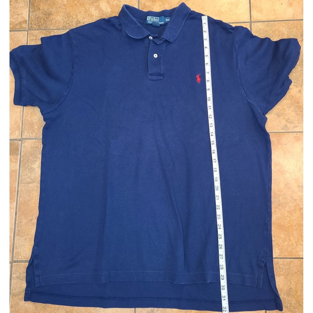 Men's Polo Ralph Lauren 2 Button‎ Polo Shirt Size: XXL Dark Blue Red Pony